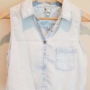Cropped Button Down Top